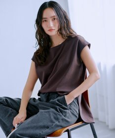TOQUE 25SS新作〈大草直子さんアドバイザー〉スーピマコットンスムースフレンチノースリーブトップス