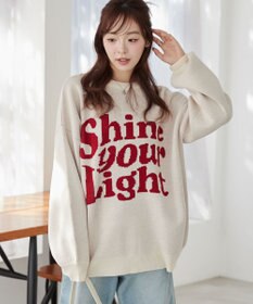 WEGO グラフィックBIGニットプルオーバー