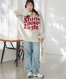 WEGO グラフィックBIGニットプルオーバー