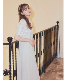 earth music&ecology ＳＥＴ２点　オーガンジー刺繍＋プリーツワンピース