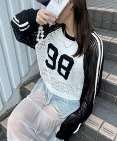 WEGO ラグランショートメッシュニット