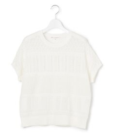 23区 【洗える】リネンコットンドライ 透かし編み ニット