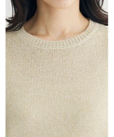 Green Parks ラメ５分袖コンパクトニットプルオーバー