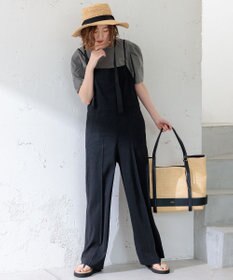 23区 【CLASSY.6月号掲載/洗える】リネンレーヨンストレッチ サロペット