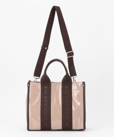 LA BAGAGERIE ソフトエナメル　ロゴテープ2WAYトートバッグ　Mサイズ