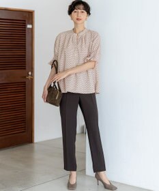 23区 S 【WEB&一部店舗限定/洗える】ドットプリント サッカー ブラウス