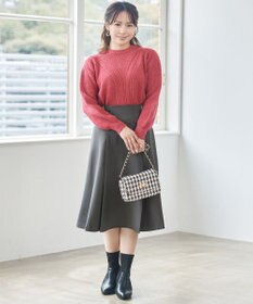 ANY SIS S 【洗える】プチベルトフレア スカート