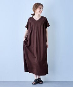 ANY L 【洗濯機可/ストレッチ】ナチュラルワッシャーワンピース