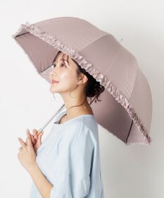 MOONBAT 【晴雨兼用日傘】LANVIN en Bleu (ランバン オン ブルー) 長傘 ドビーフリル 遮光 遮熱 UV