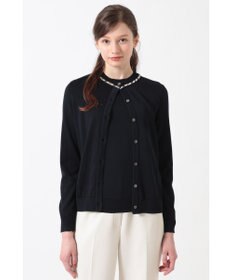 DAKS 綿ポリエステル ハウスチェックジャカード カーディガン