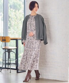 自由区 L 【洗える】バロックプリント ワンピース