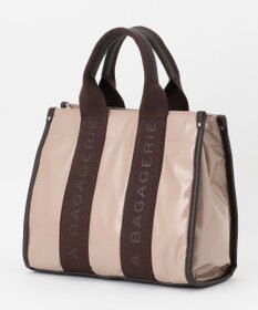 LA BAGAGERIE ソフトエナメル　ロゴテープ2WAYトートバッグ　Mサイズ