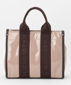 LA BAGAGERIE ソフトエナメル　ロゴテープ2WAYトートバッグ　Mサイズ