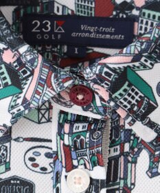 23区GOLF 【WOMEN】【吸水速乾/UVカット】パリマップ総柄ポロシャツ