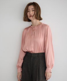 YECCA VECCA サテンギャザーブラウス