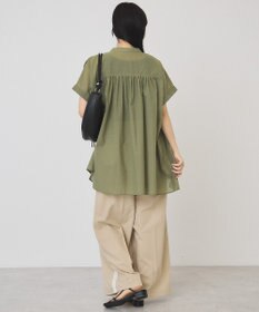 AMERICAN HOLIC 【予約】【WEB限定】イージーケア+接触冷感 フレンチスリーブギャザーシャツ