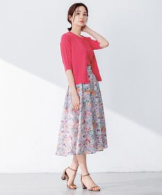 組曲 【5色展開・洗える】MINA半袖 カラーカーディガン