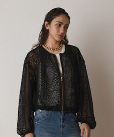 GRACE CONTINENTAL メッシュギャザーブルゾン