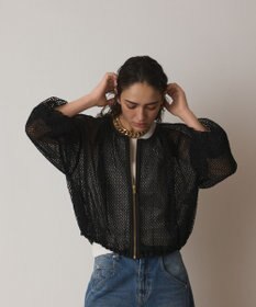 GRACE CONTINENTAL メッシュギャザーブルゾン