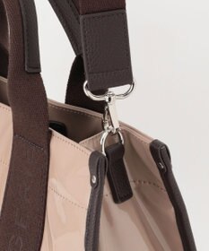 LA BAGAGERIE ソフトエナメル　ロゴテープ2WAYトートバッグ　Mサイズ