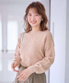 ANY SIS S 【洗える】ラメケーブル ニット