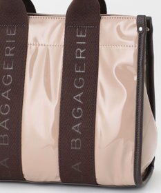 LA BAGAGERIE ソフトエナメル　ロゴテープ2WAYトートバッグ　Mサイズ
