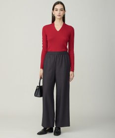 ICB 【新色追加】 エクストラファインメリノリブ Vネックプルオーバー