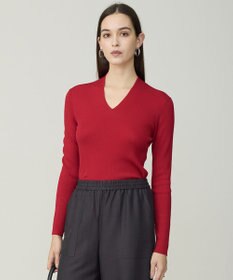 ICB 【新色追加】 エクストラファインメリノリブ Vネックプルオーバー