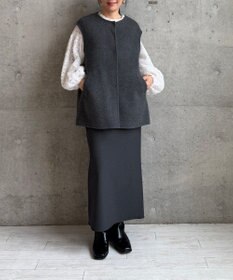 #Newans バックペプラムダブルフェイスジレ