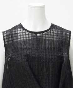 23区 【エステータ】シャドーチェック アシンメトリー ワンピース