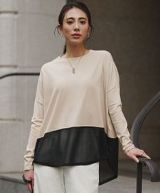 ICB L ヴィスコースワイド シアーコンビプルオーバー トープ×ブラック