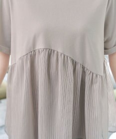 Tiaclasse 【おのののかさん着用】 「サマケア」ストライプチュール切り替えトップス