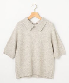 組曲 【加藤ローサさん着用 / 襟取り外し可】スパンコールヤーン 5分袖ニット