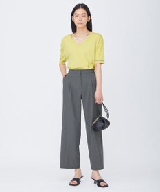 ICB 【洗える】 LinenLikeOx ワイドストレートパンツ