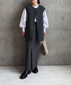 #Newans バックペプラムダブルフェイスジレ