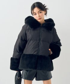 earth music&ecology フードファー中綿ショートコート
