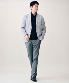 JOSEPH ABBOUD 【ウエストも伸びる夏パンツ!/ストレッチ/軽量/Eco撥水/オーガニックコットン使用】マイクロピケストレッチ パンツ
