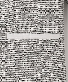 23区 【セットアップ対応】ライトシャインツイード ノーカラー ジャケット