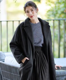 Tiaclasse L 【ウール混】パフスリーブファンシーヤーンニットトップス