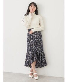 earth music&ecology ランダムリブタートルネックプルオーバー