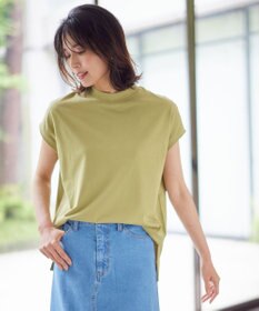 ANY L モックネックフレンチスリーブプルオーバー