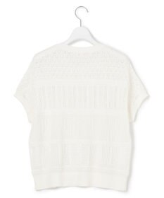 23区 L 【洗える】リネンコットンドライ 透かし編み ニット