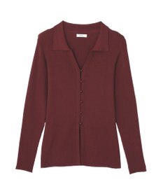 earth music&ecology スキッパー衿リブカーディガン