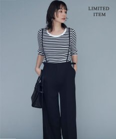 ICB 【2WAY・WEB限定・洗える】シルフィルダブルクロス サスペンダーパンツ