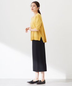 J.PRESS LADIES L 【洗える】COTTON LINEN Vネック ニット