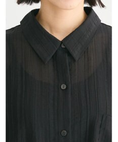 Green Parks シアーストライプショート丈シャツ