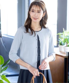 Tiaclasse L 【洗える】ミラノリブ編みが大人上品なリボンニットカーディガン