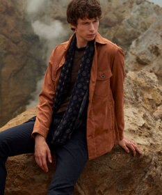 JOSEPH ABBOUD ナチュラルダイスウェード シャツアウター