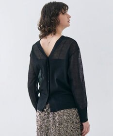 BEIGE， 【洗える・Oggi 7月号掲載】LUPINUS / 前後2WAYシアーニットカーディガン