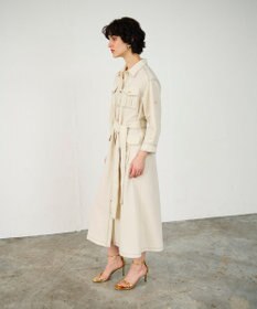 GRACE CONTINENTAL 配色ステッチワークシャツワンピース